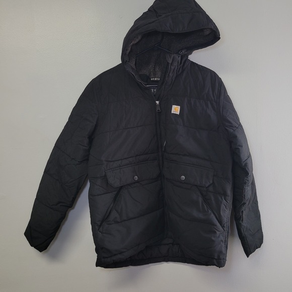 Carhartt Jackets & Blazers - Carhartt Rain Defender Relaxed Fit Hooded Puffer Jacket Black OJ5457-W Womens M